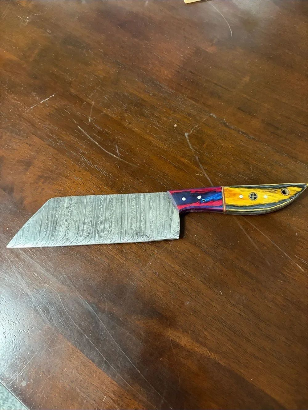 handmade Damascus steel chef knife 11.5”